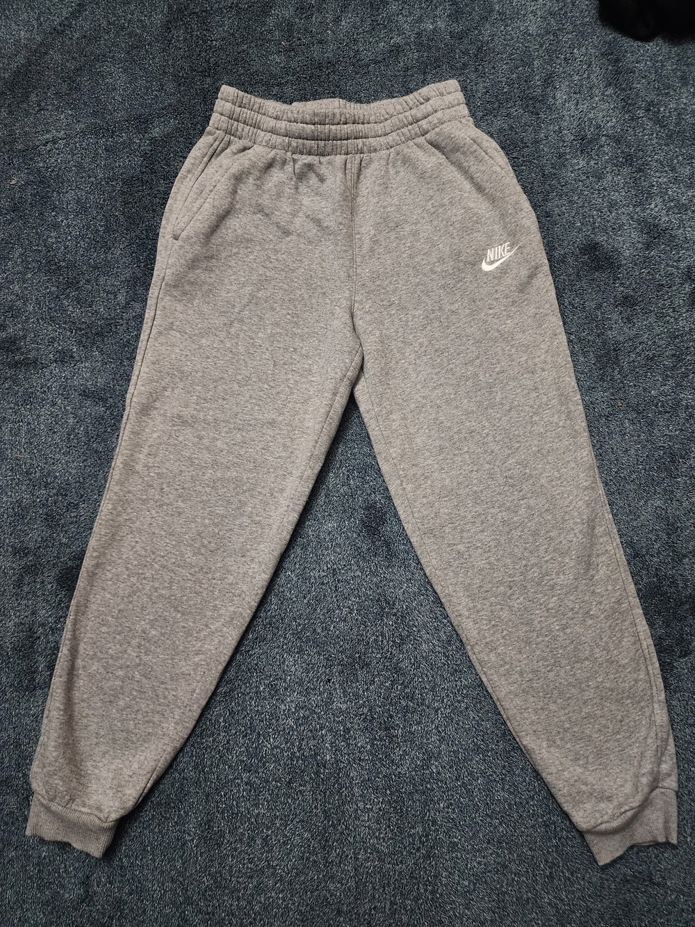 Nike Grey Kids Fleece Joggers with White Logo